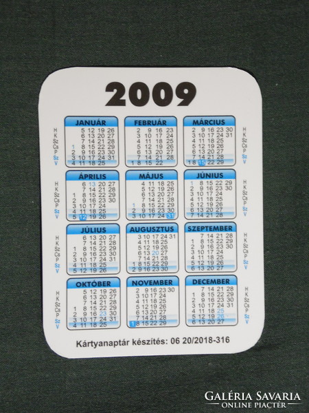 Card calendar, smaller size, ink center printer cartridge store, Pécs, 2009, (6)
