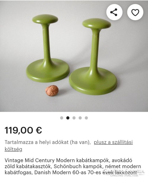 Vintage modernista design fa fogas, akasztó ALKUDHATÓ