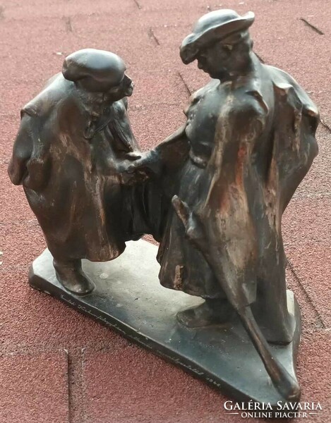 Zsigmond Kisfaludy Strobl (1884-1975) _ bronze statue _ saying goodbye