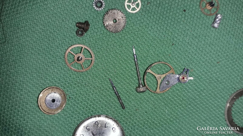 Antique old and new clock watch parts - gear screw pointer - together according to the pictures 9.