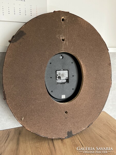 Large leather wall clock