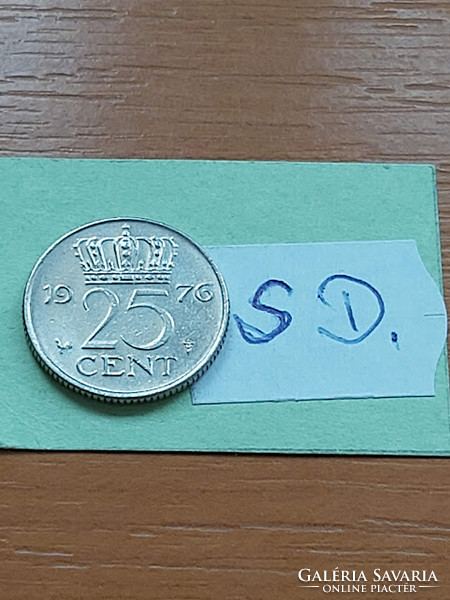 Netherlands 25 cents 1976 Queen Juliana, nickel sd