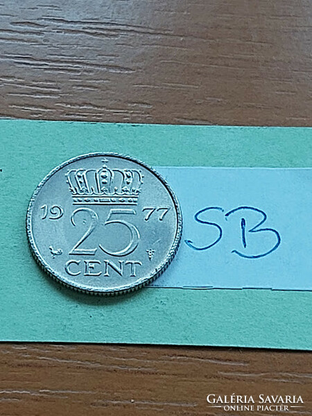 Netherlands 25 cents 1977 Queen Juliana, nickel sb