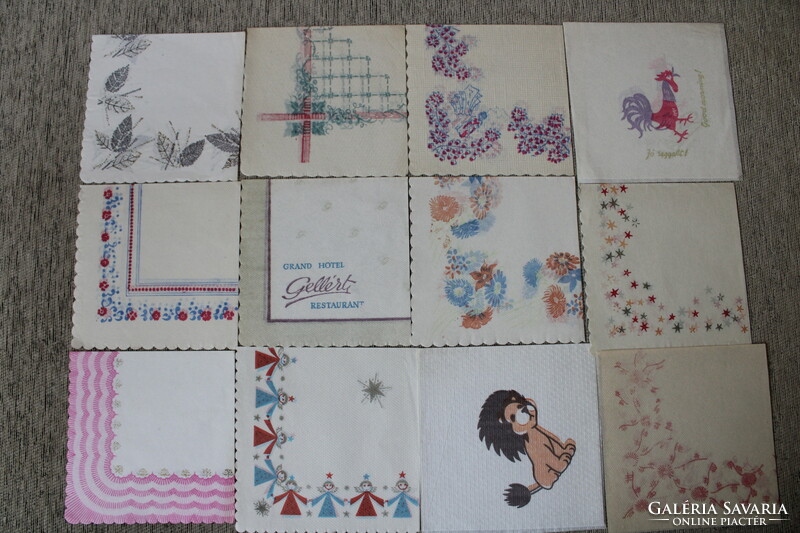 12 old napkins 29x29 cm