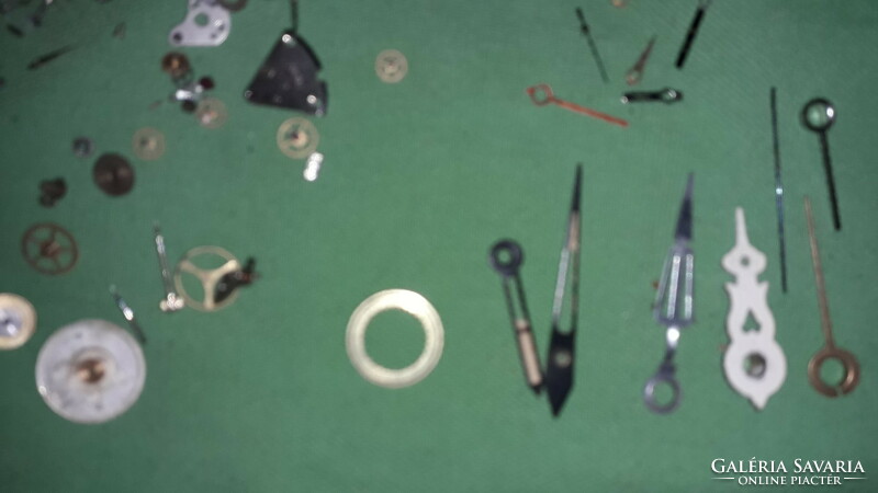 Antique old and new clock watch parts - gear screw pointer - together according to the pictures 9.