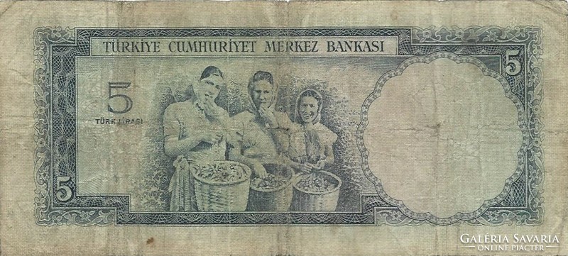 5 lira 1952 Törökország Ritka