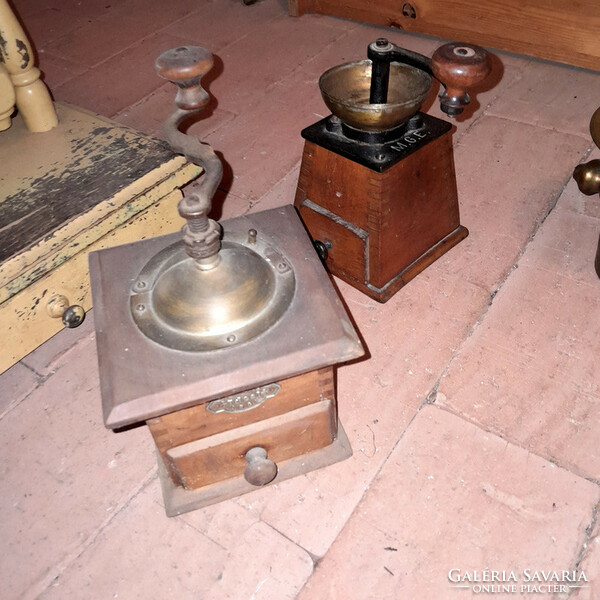 Antique wooden copper coffee grinder coffee grinder drawer manual grinder - art@decoration