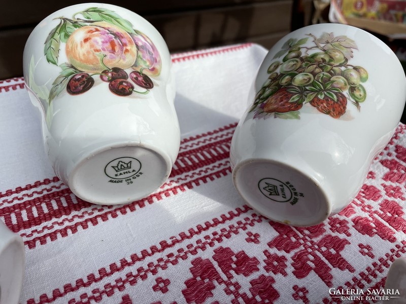 Kahla porcelain cup set with fruit pattern
