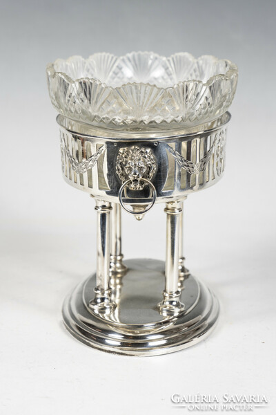 Silver glass table center / tray with an openwork pattern