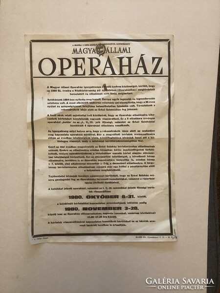 Magyar Állami Operaház plakátja .
