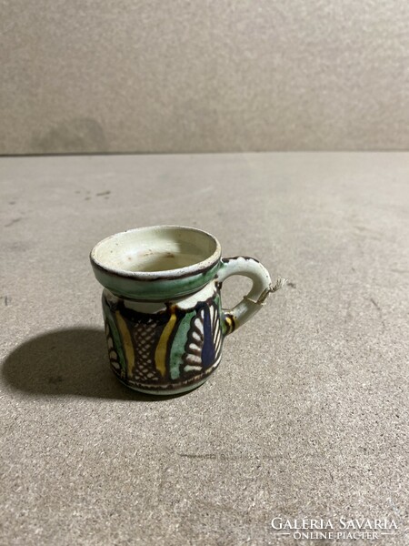 Korondi kerámia csésze, szignált, 8 cm-es nagyságú. 3121