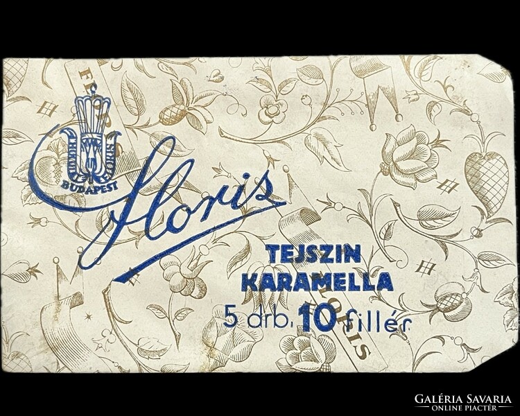 Floris milk caramel paper bag, pouch. It was designed by kozma lajos rare