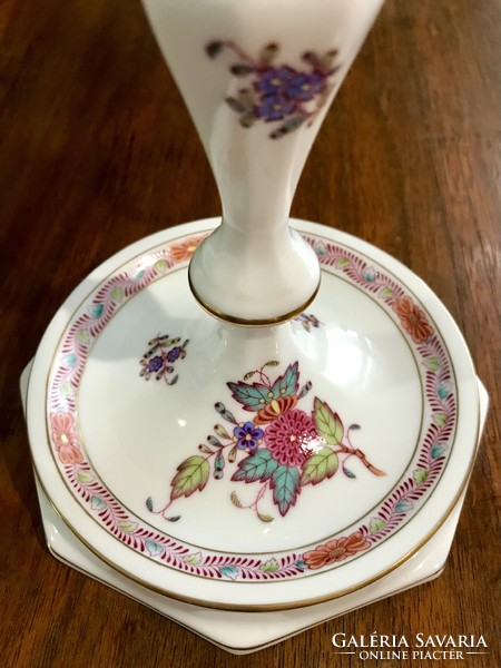 Flawless Herend apponyi multicolor patterned candle holder