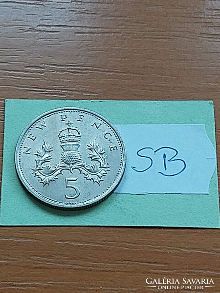 English England 5 pence 1968 copper-nickel, ii. Queen Elizabeth sb