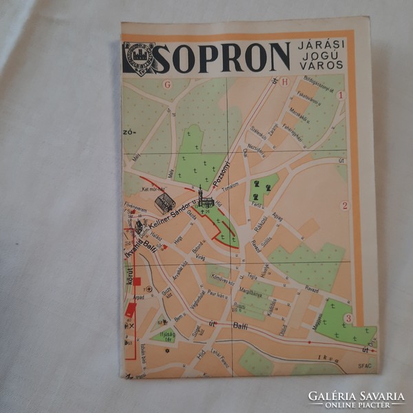Map of the city of Sopron with district rights cartographic company 1964.