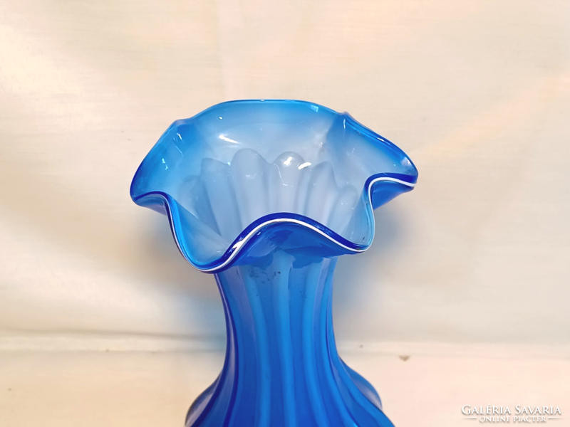 Blue glass onion vase