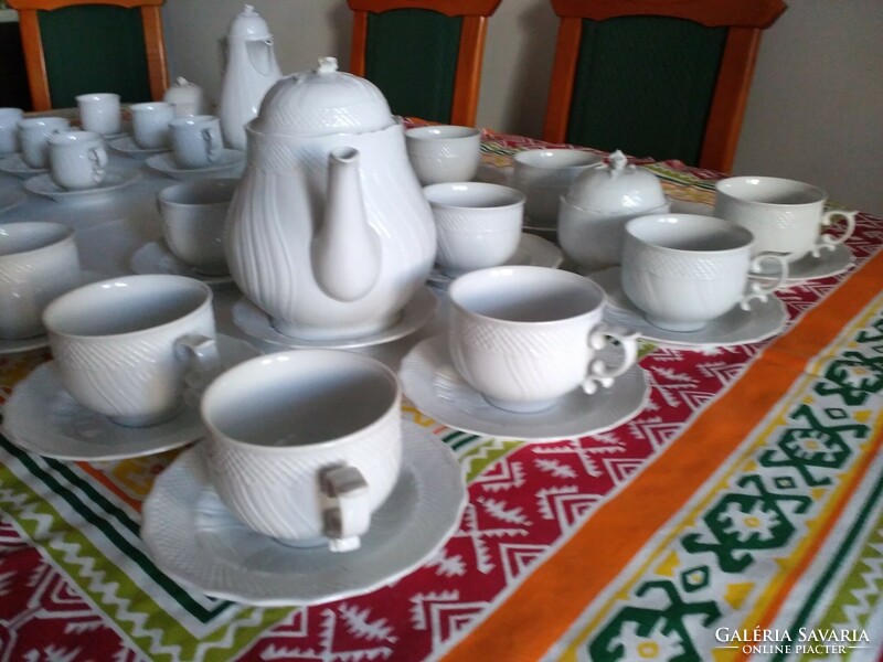 Hollóháza pannonia white tableware with coffee and tea set 76 pieces!