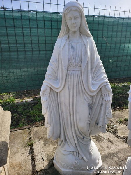 White marble Virgin Mary statue