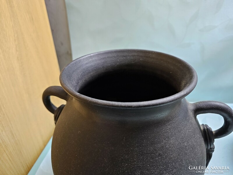 T1421 black ceramic pot 30 cm