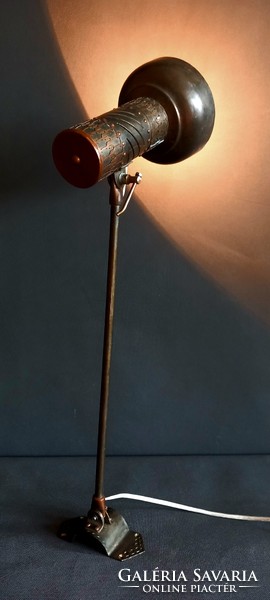 Ritka bronz ipari loft Art and Craf asztali lámpa ALKUDHATÓ