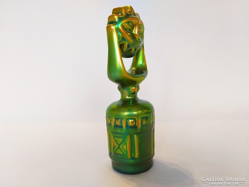 Zsolnay eozin art-deco sun figure. Flawless!