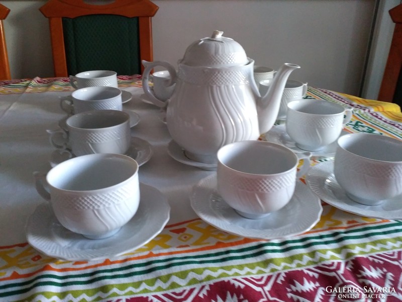 Hollóháza pannonia white tableware with coffee and tea set 76 pieces!