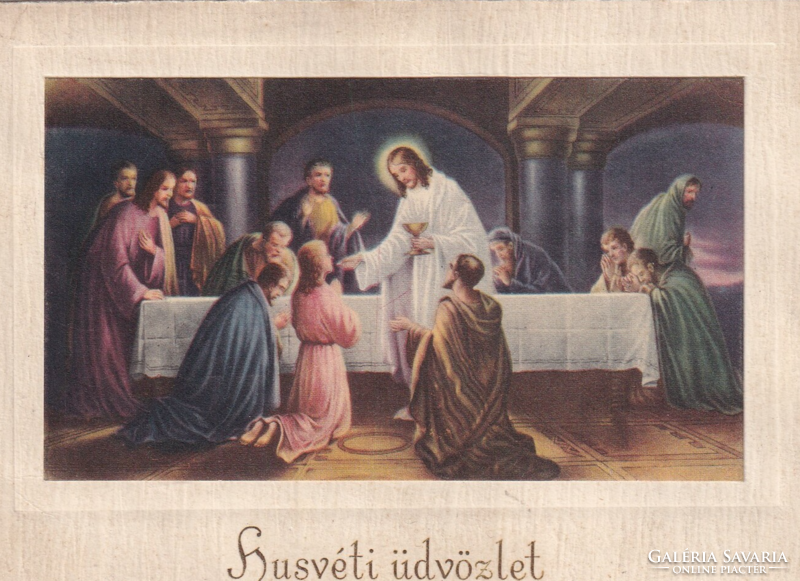 HV:87 Vallásos Húsvéti Üdvözlő képeslap
