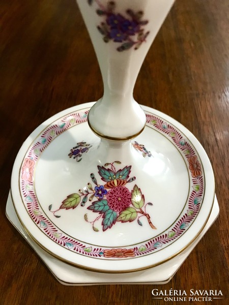 Flawless Herend apponyi multicolor patterned candle holder