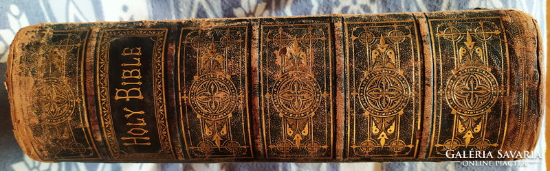 Antique Victorian Holy Bible John Brown 1873.