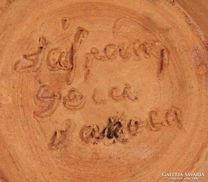 1Q837 Jelzett Sáfrány Géza Bakóca kerámia falitál pár 11.5 cm