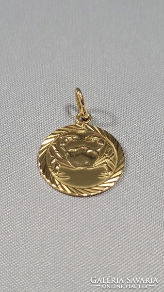 14 K gold horoscope pendant 