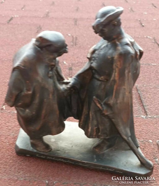 KISFALUDY STROBL ZSIGMOND (1884-1975) _ bronz szobor _ Búcsúzkodók