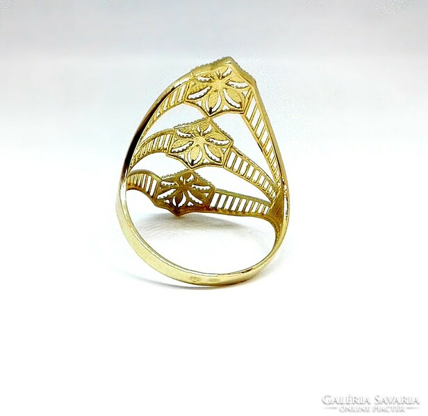 Floral pierced gold ring (zal-au124463)