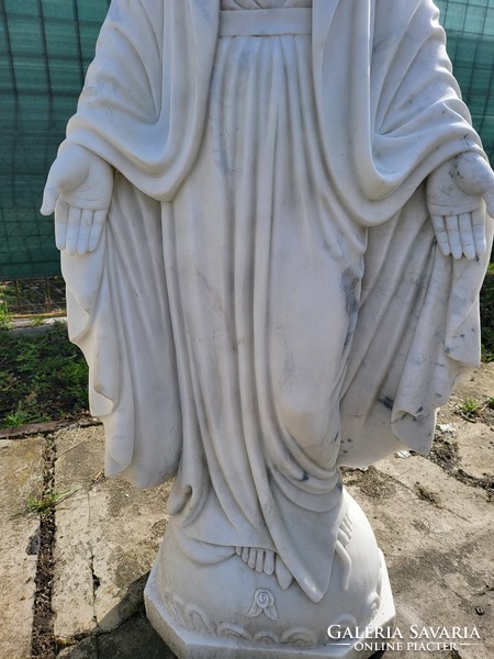 White marble Virgin Mary statue