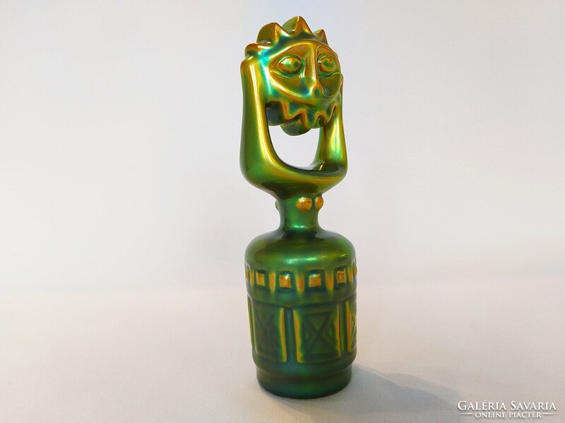 Zsolnay eozin art-deco sun figure. Flawless!