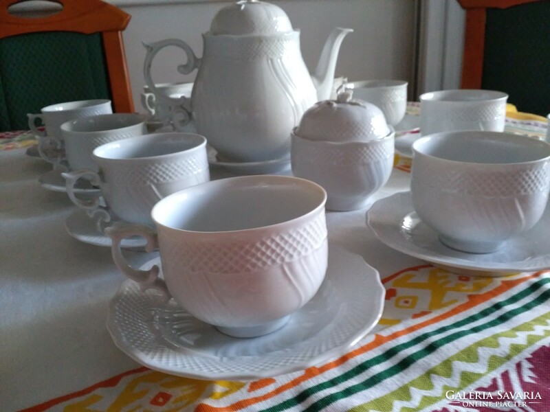 Hollóháza pannonia white tableware with coffee and tea set 76 pieces!