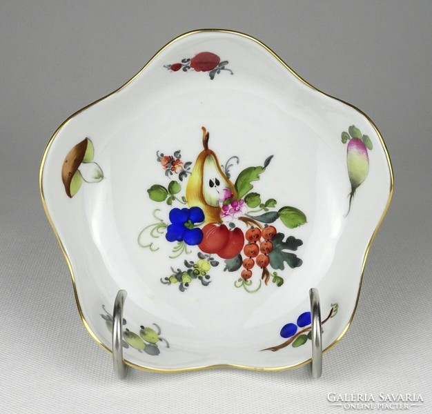 1Q669 flawless rare bfr (bouquet de fruits) Herend porcelain bowl with fruit pattern 14 cm