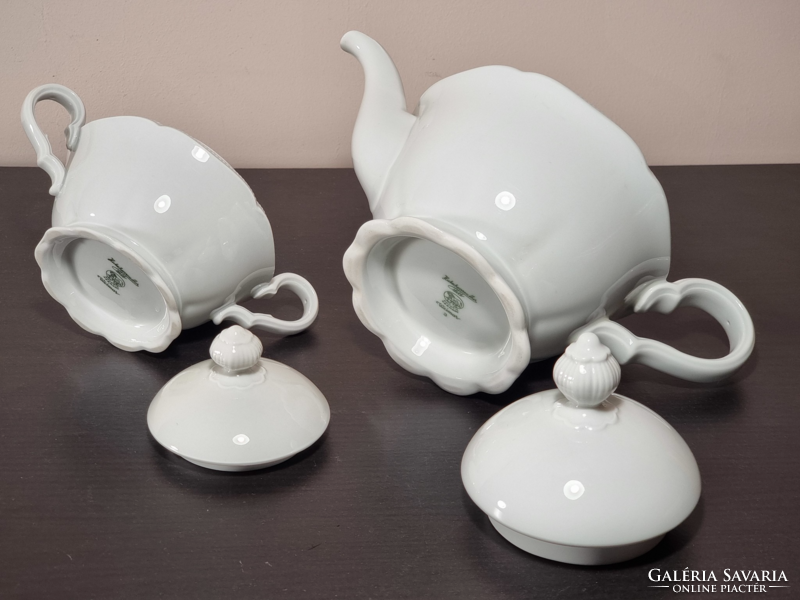 *Hutschenreuther 8-person porcelain tea/breakfast set, around the middle of the xx.Sd.