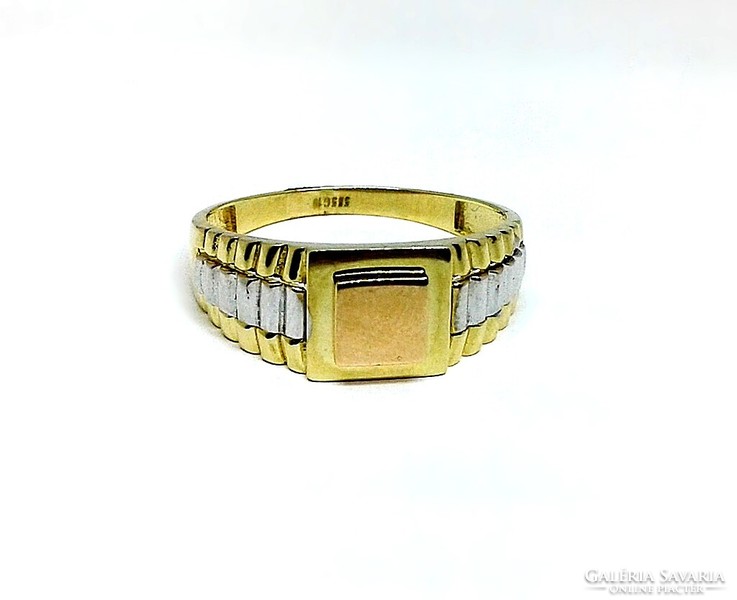 Tricolor arany pecsétgyűrű (ZAL-Au123403)