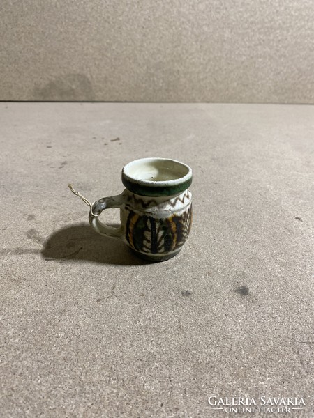 Korondi kerámia csésze, szignált, 8 cm-es nagyságú. 3122