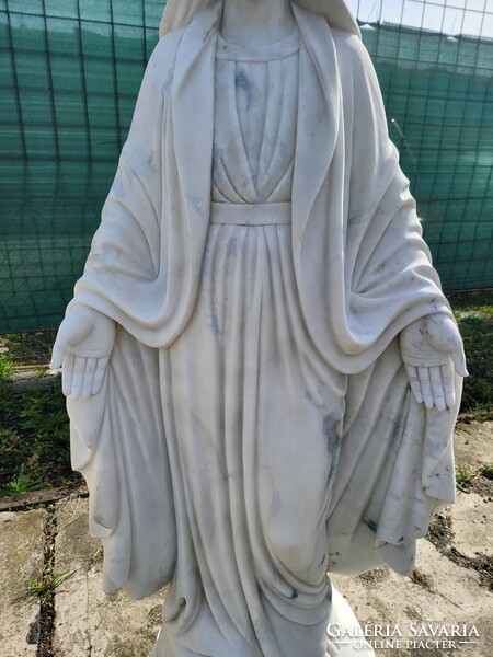 White marble Virgin Mary statue