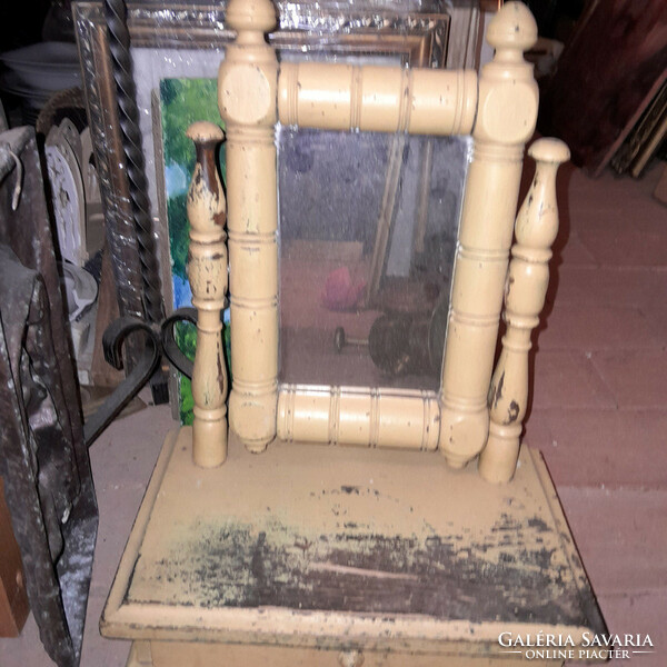 Old folk shaving table mirror with drawer vanity mirror - art@decoration