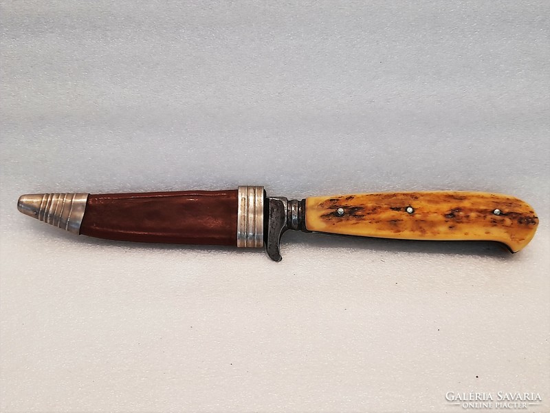 Antique hunting dagger with antler handle, hunting knife, dagger