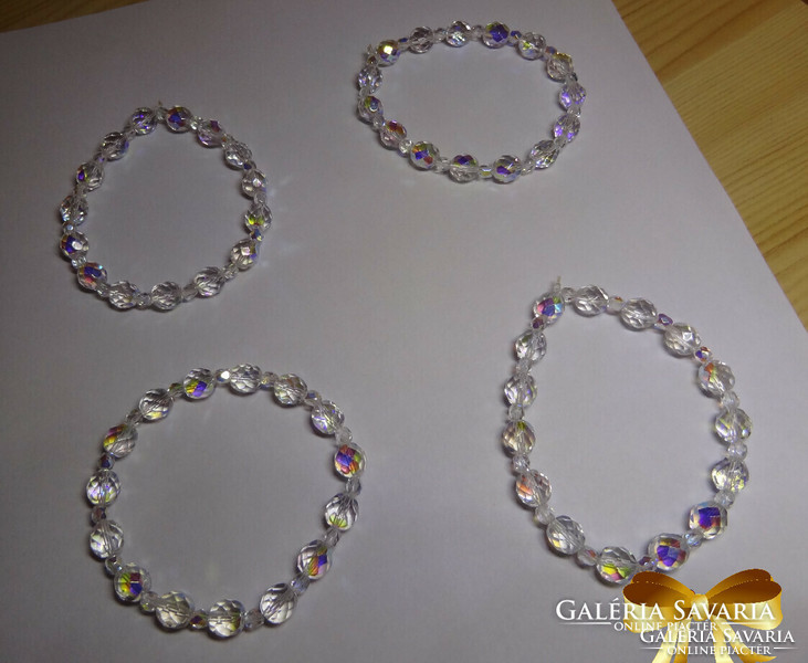 On sale. !! Aurora borealis lead crystal geometric transparent bead bracelet, special!
