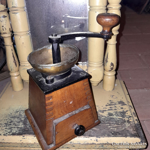 Antique wooden copper coffee grinder coffee grinder drawer manual grinder - art@decoration