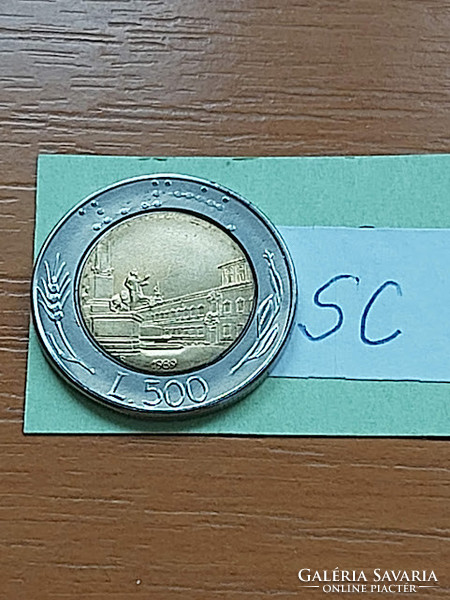 Italy 500 lira 1989 r, bimetallic sc