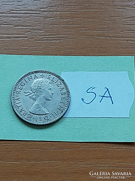 English England 6 pence 1964 ii. Erzsébet, copper-nickel, sa