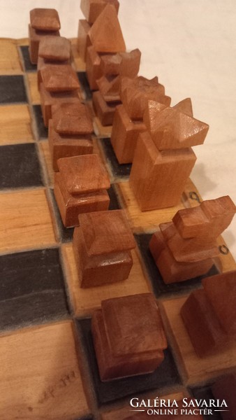 Különleges, egyedi ,  kézzel készített fa sakk készlet