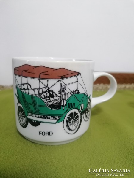 Retro Alföldi porcelán autós bögre Ford