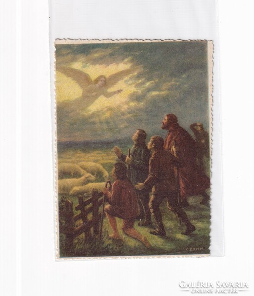 HV:90 Kicsi Vallásos antik Üdvözlő képeslap postatiszta